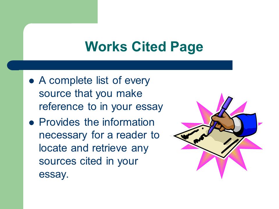 Literacy complete with works cited page essay
